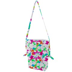 Bright Multicolored Abstract Print Folding Shoulder Bag