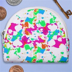 Bright Multicolored Abstract Print Horseshoe Style Canvas Pouch by dflcprintsclothing