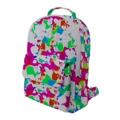 Bright Multicolored Abstract Print Flap Pocket Backpack (large)