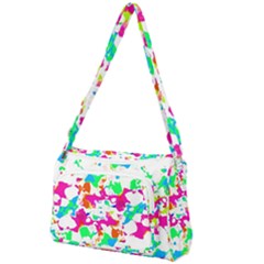 Bright Multicolored Abstract Print Front Pocket Crossbody Bag