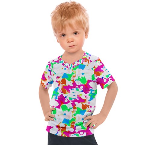 Bright Multicolored Abstract Print Kids  Sports Tee by dflcprintsclothing