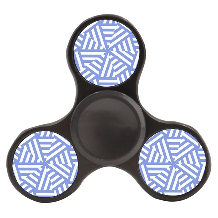 Geometric blue and white lines, stripes pattern Finger Spinner