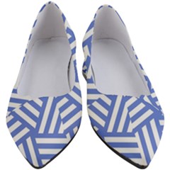 Geometric Blue And White Lines, Stripes Pattern Women s Block Heels  by Casemiro