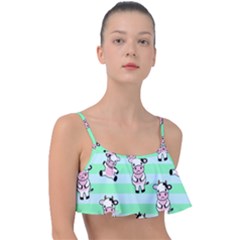 Cow Pattern Frill Bikini Top by designsbymallika