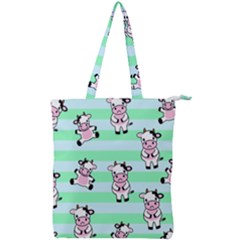 Cow Pattern Double Zip Up Tote Bag by designsbymallika