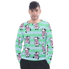 Cow Pattern Men s Long Sleeve Raglan Tee