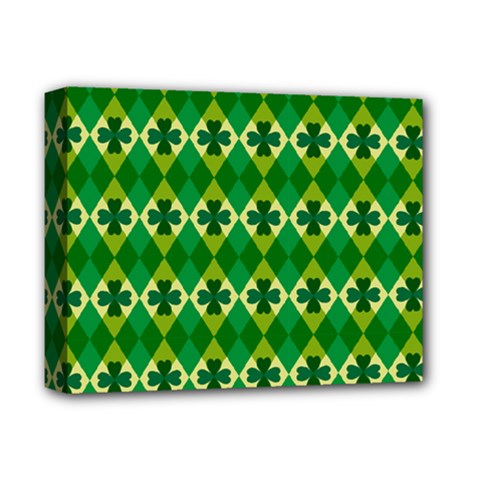 St Patricks Pattern Deluxe Canvas 14  X 11  (stretched) by designsbymallika