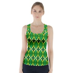 St Patricks Pattern Racer Back Sports Top by designsbymallika