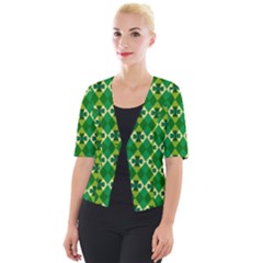 St Patricks Pattern Cropped Button Cardigan by designsbymallika