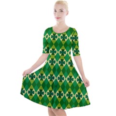 St Patricks Pattern Quarter Sleeve A-line Dress by designsbymallika