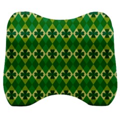 St Patricks Pattern Velour Head Support Cushion by designsbymallika