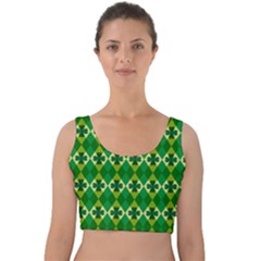 St Patricks Pattern Velvet Crop Top by designsbymallika