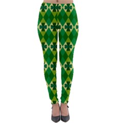 St Patricks Pattern Lightweight Velour Leggings by designsbymallika