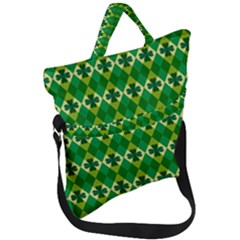 St Patricks Pattern Fold Over Handle Tote Bag by designsbymallika