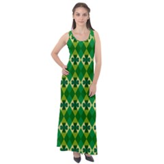 St Patricks Pattern Sleeveless Velour Maxi Dress by designsbymallika