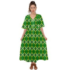 St Patricks Pattern Kimono Sleeve Boho Dress by designsbymallika