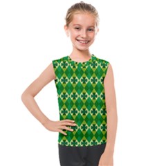 St Patricks Pattern Kids  Mesh Tank Top