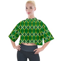 St Patricks Pattern Mock Neck Tee