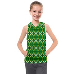 St Patricks Pattern Kids  Sleeveless Hoodie by designsbymallika