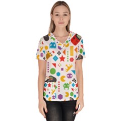 Gamer Women s V-neck Scrub Top by designsbymallika