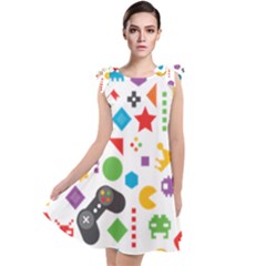 Gamer Tie Up Tunic Dress by designsbymallika