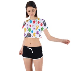 Gamer Tie Back Short Sleeve Crop Tee