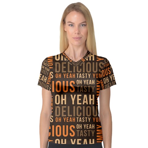 When Food Is Love V-neck Sport Mesh Tee by designsbymallika