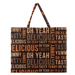 When Food Is Love Zipper Large Tote Bag by designsbymallika