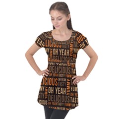 When Food Is Love Puff Sleeve Tunic Top by designsbymallika