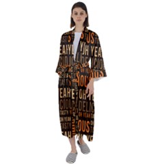 When Food Is Love Maxi Satin Kimono