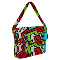 Graffitti Pattern Buckle Messenger Bag by designsbymallika