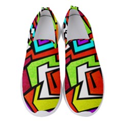 Graffitti Pattern Women s Slip On Sneakers by designsbymallika