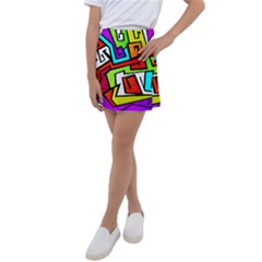 Graffitti Pattern Kids  Tennis Skirt by designsbymallika