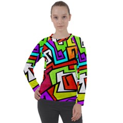 Graffitti Pattern Women s Long Sleeve Raglan Tee