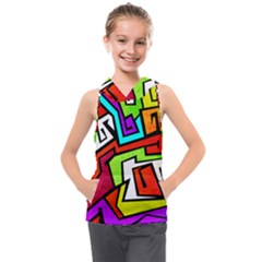 Graffitti Pattern Kids  Sleeveless Hoodie