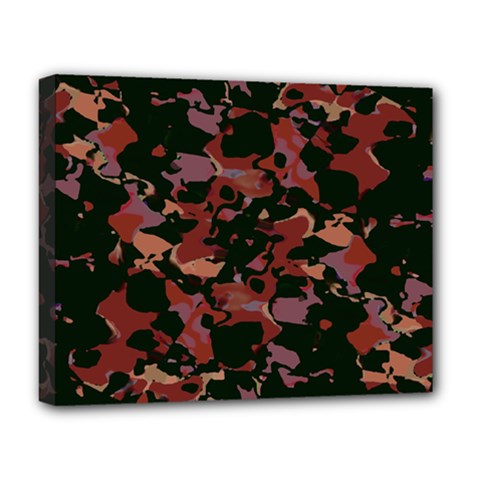 Red Dark Camo Abstract Print Deluxe Canvas 20  X 16  (stretched) by dflcprintsclothing