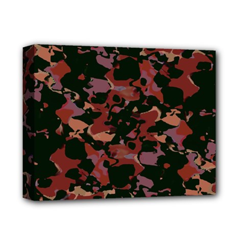 Red Dark Camo Abstract Print Deluxe Canvas 14  X 11  (stretched)