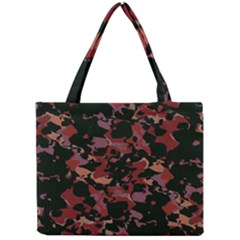 Red Dark Camo Abstract Print Mini Tote Bag