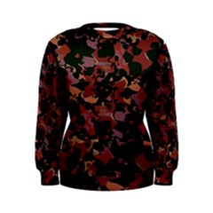 Red Dark Camo Abstract Print Women s Sweatshirt