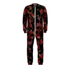 Red Dark Camo Abstract Print Onepiece Jumpsuit (kids) by dflcprintsclothing