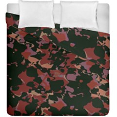 Red Dark Camo Abstract Print Duvet Cover Double Side (king Size)