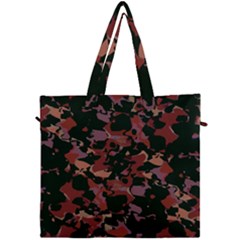 Red Dark Camo Abstract Print Canvas Travel Bag