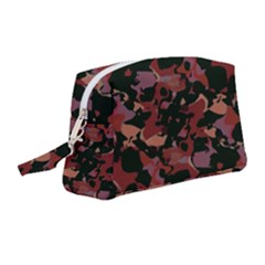 Red Dark Camo Abstract Print Wristlet Pouch Bag (medium)