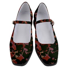 Red Dark Camo Abstract Print Women s Mary Jane Shoes