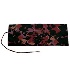 Red Dark Camo Abstract Print Roll Up Canvas Pencil Holder (s) by dflcprintsclothing