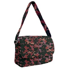 Red Dark Camo Abstract Print Courier Bag by dflcprintsclothing