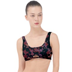 Red Dark Camo Abstract Print The Little Details Bikini Top