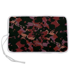 Red Dark Camo Abstract Print Pen Storage Case (s)