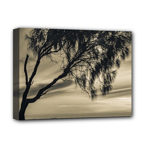 Coast Sunset Scene, Montevideo, Uruguay Deluxe Canvas 16  X 12  (stretched)  by dflcprintsclothing