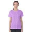 White Polka Dot Pastel Purple Background, pink color vintage dotted pattern Women s Cotton Tee View1